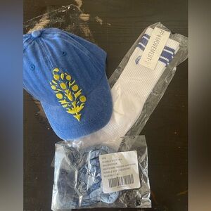 NWT Free people FP movement hat socks headband bundle blue